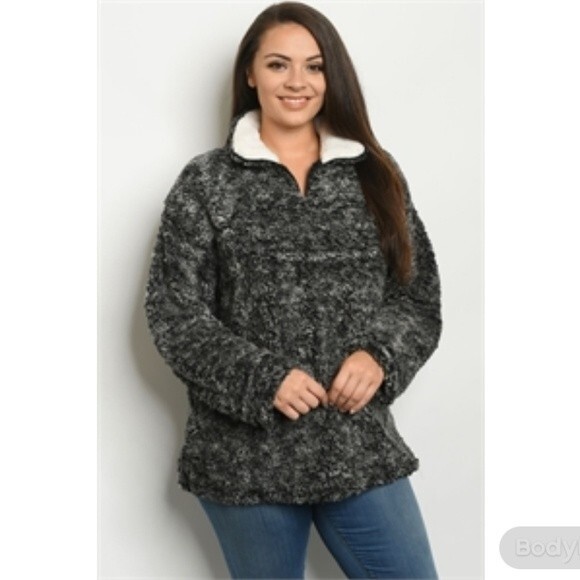 Charcoal Gray Fleece Sweater 3X - Picture 7 of 8